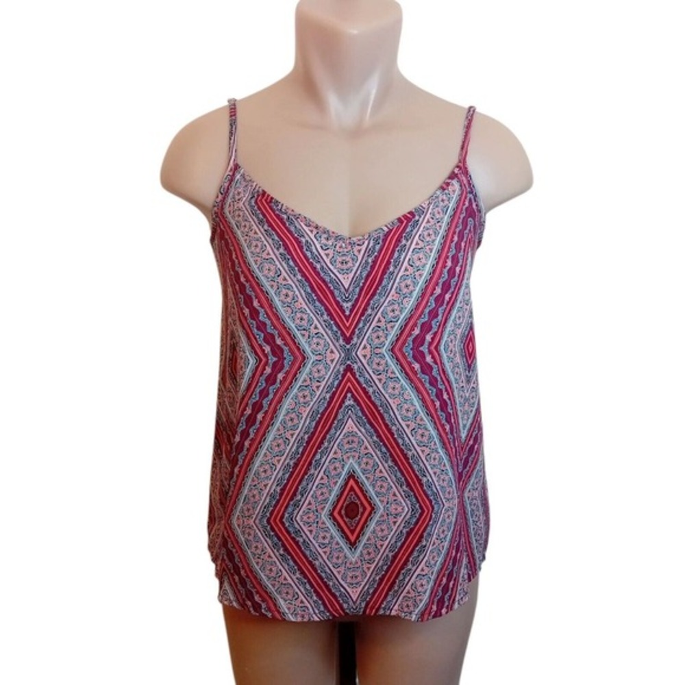 Hollister Cami Paisley Geometric Print Adjustable Straps Top‎ Casual Summer S